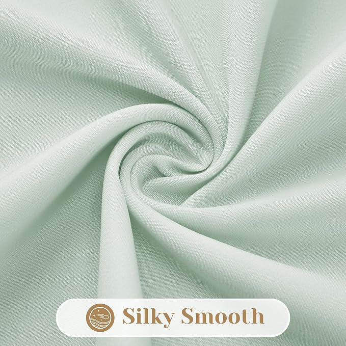 HOMEIDEAS Non-See-Through Sage Green Privacy Sheer Curtains, 52 X 45 Inches - Image 7
