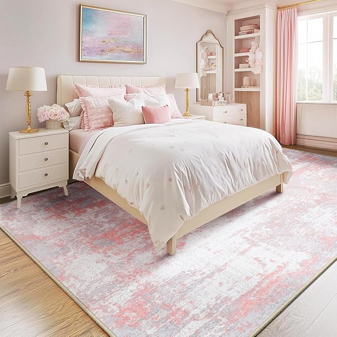 Washable Area Rugs 10'x14' Non-Slip Modern Abstract Soft - Image 2