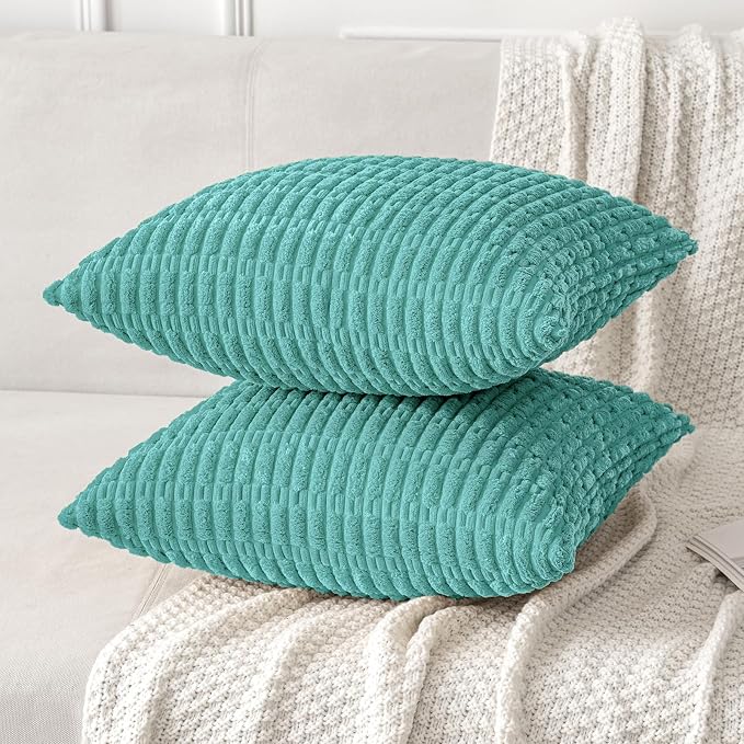 MIULEE Pack of 2 Corduroy Decorative Throw Pillow Covers 18x18 Inch Soft Boho - Image 3