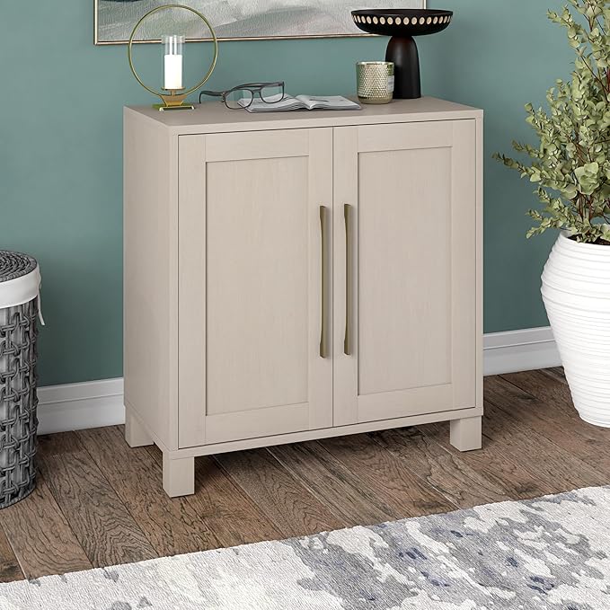 Henn&Hart 28" Wide Rectangular Accent Cabinet in Beech White, for Home, Living Room, Bedroom, Entertainment Room, Office.