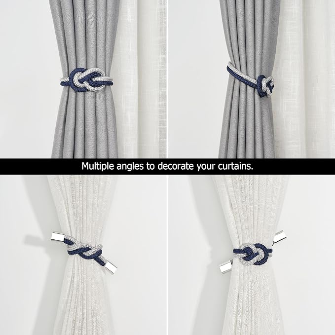 NICEEC 2 Pack Mini Magnetic Curtain Tiebacks Nordic Simple Style Drape Tie - Image 5
