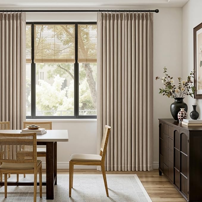 MIULEE Pinch Pleated Thick Linen Curtains 90 Inches Long 2 Panels - Image 5