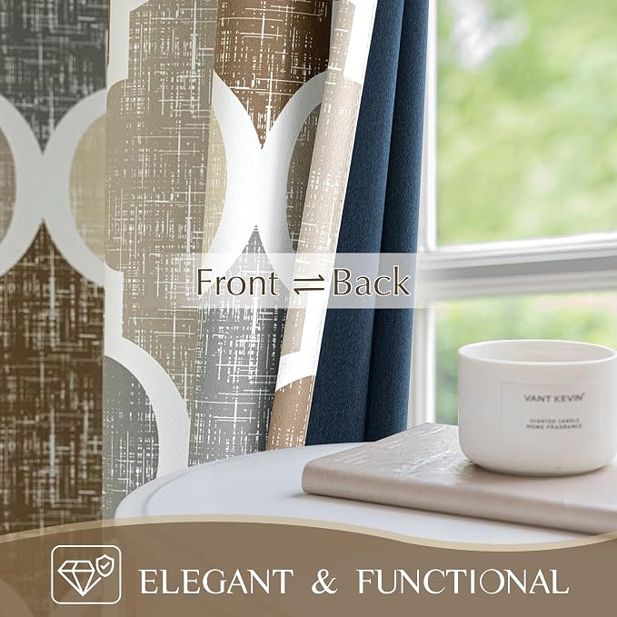 Beauoop 100% Blackout Curtains 72 Inches Long 2 Panels - Image 3
