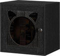FUSUNBAO Magic DIY Cube Storage Organizer Stackable Cubes for Home Books Clothes Toy-Modular Cubby Storage System-Office Cubical-Bookcase Closet(Black,Cat Door Cube)