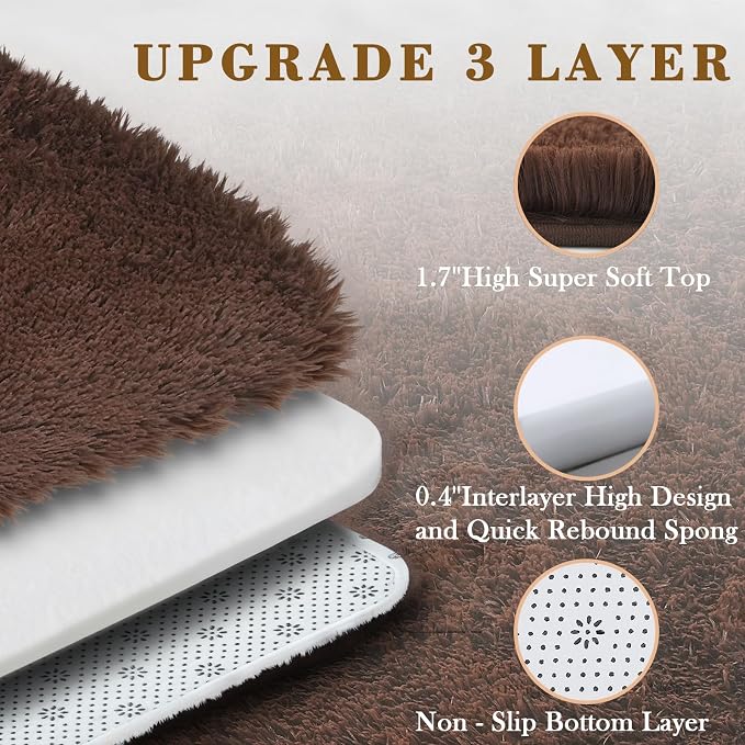 Rugs for Bedroom 4x6, Alfombras para Salas Shag Large Plush Soft Area Rug - Image 4
