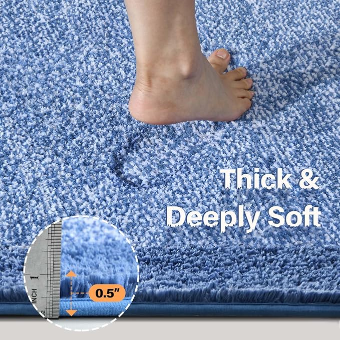 Bathroom Rugs 24x17 Non Slip Washable, Soft Absorbent Quick Dry Mats - Image 4