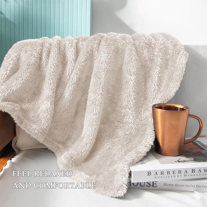 Exclusivo Mezcla Plush Fuzzy Fleece Bed Blanket Queen Size, Super Soft - Image 5