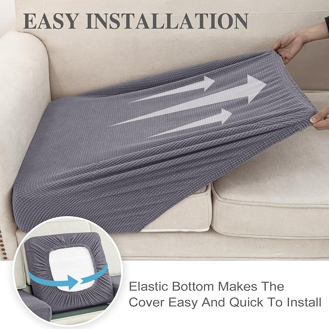 Couch Cushion Covers for Sectional Sofa L Shape Washable Separate Seat Chaise - Image 5