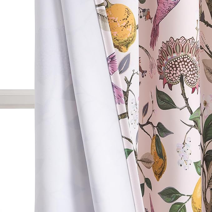Topfinel Pink Curtains 102 Inches Long Cute Sound Dampening Pretty Vintage - Image 7