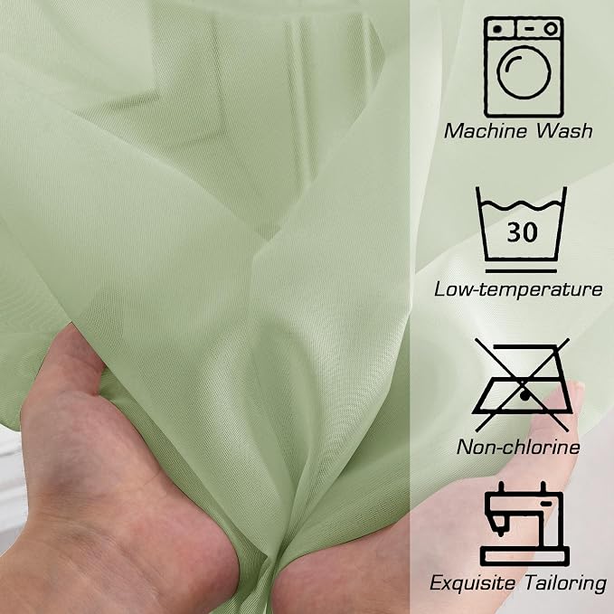 OWENIE Sheer Curtains 84 inches Long 2 Panels Set - Image 4