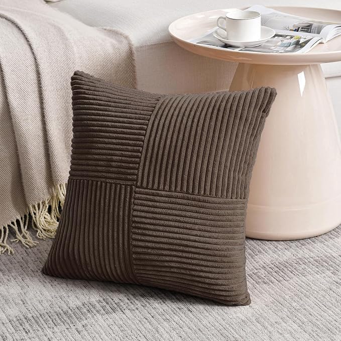 Fancy Homi 2 Packs Dark Brown Big Decorative Throw Pillow Covers 24x24 Inch - Image 2