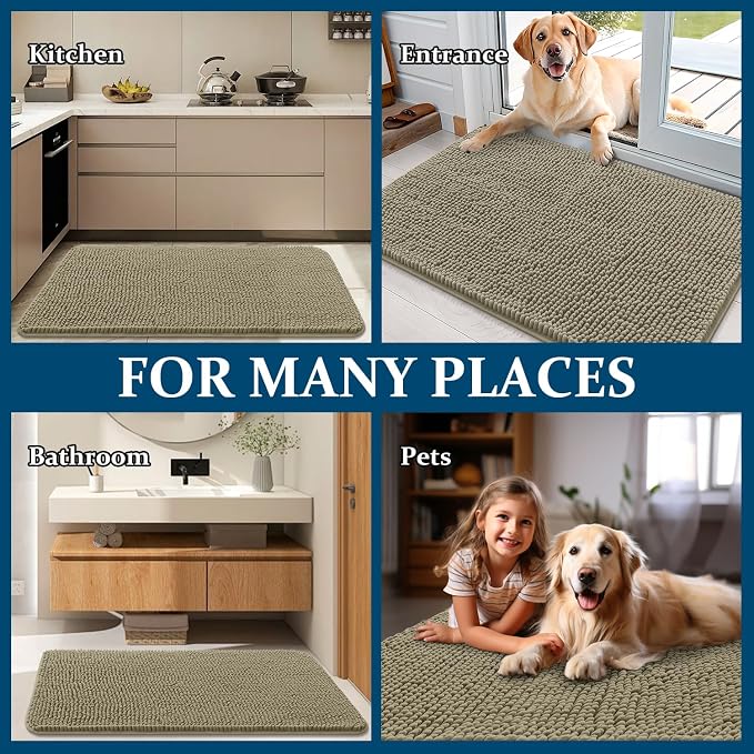 OLANLY Dog Door Mat for Muddy Paws 70x35, Absorbs Moisture and Dirt, Absorbent - Image 8