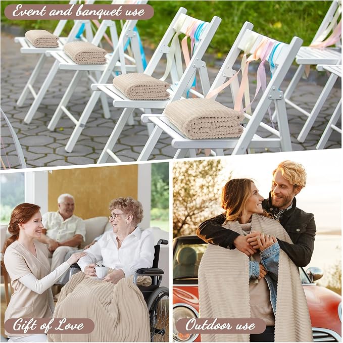 Buryeah 12 Pcs Flannel Throw Blanket Bulk 50 x 60 in Sleepover Blanket Outdoor - Image 5