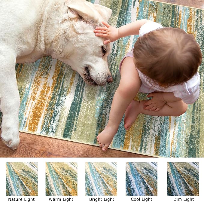 Lansny Modern Abstract Runner Rug 3x8 - Image 3