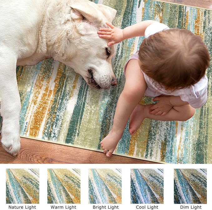 Lansny Modern Abstract Runner Rug 2.6x12 - Image 3