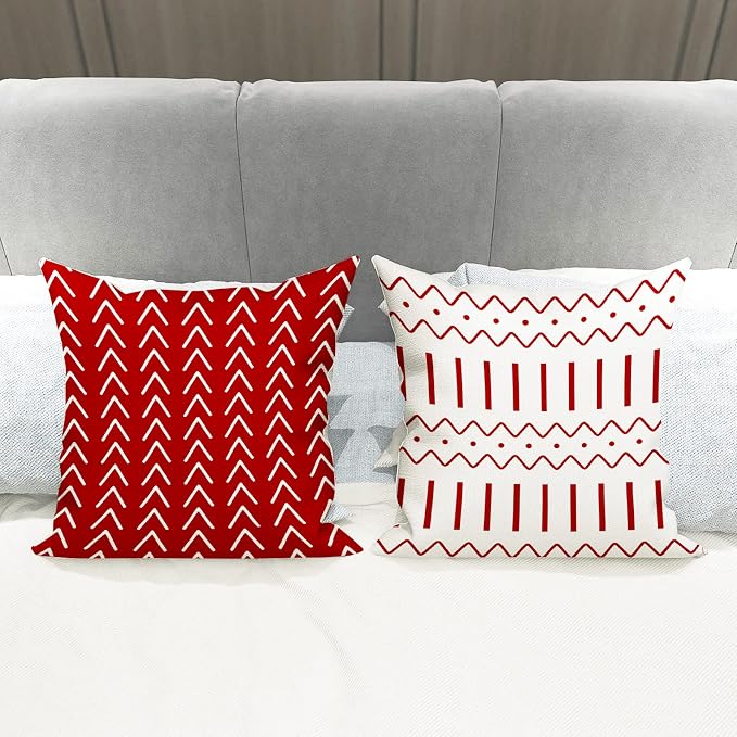 YCOLL Christmas Pillow Covers 18x18 Set of 4, Modern Sofa Throw Pillow Cover - Image 2