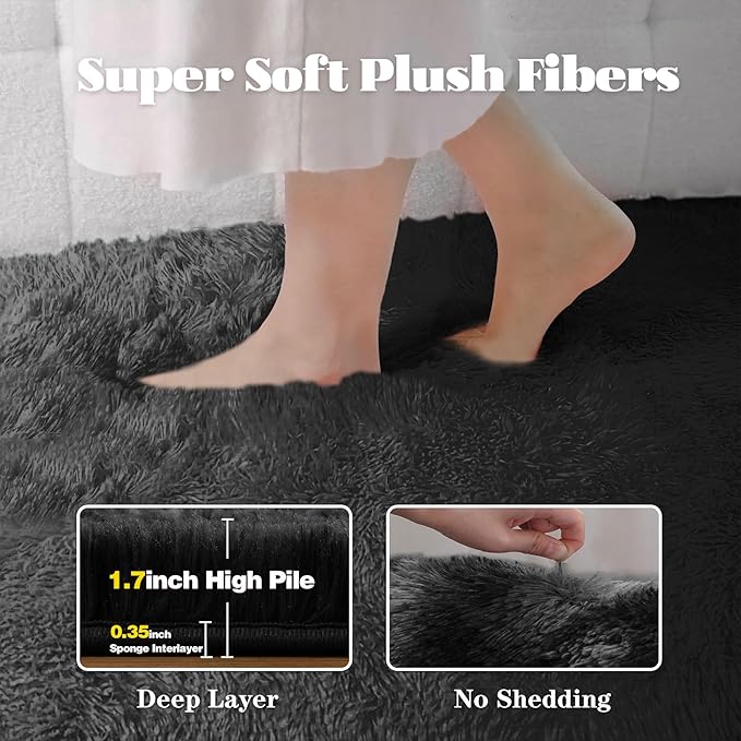 8x10 Area Rugs for Living Room: Fluffy Shag Soft Washable Rug Large Fuzzy Plush - Image 2