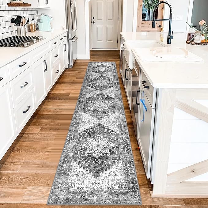 Yamaziot Washable Runner Rug, 2x10 Non-Slip Boho Vintage Hallway Rug Runner by Yamaziot