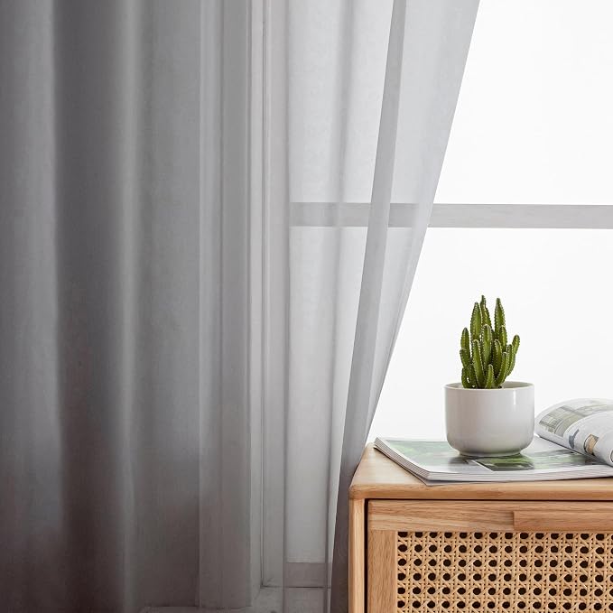 Aiyufeng Elegant Voile 120" Sheer Window Curtains - Image 4