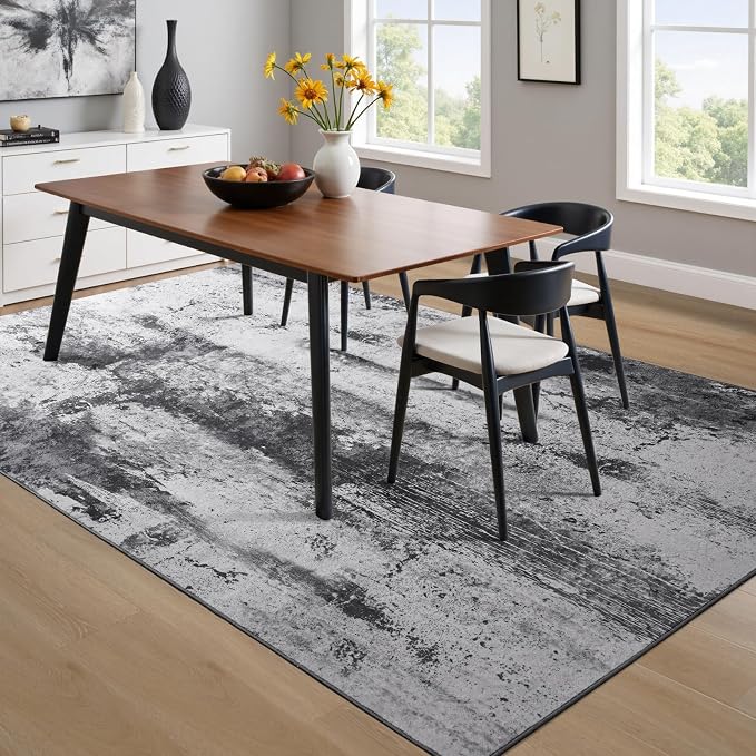 Toneed Abstract Area Rug 6x9 Modern Washable Rug Soft Non Slip Rug Low Pile - Image 3