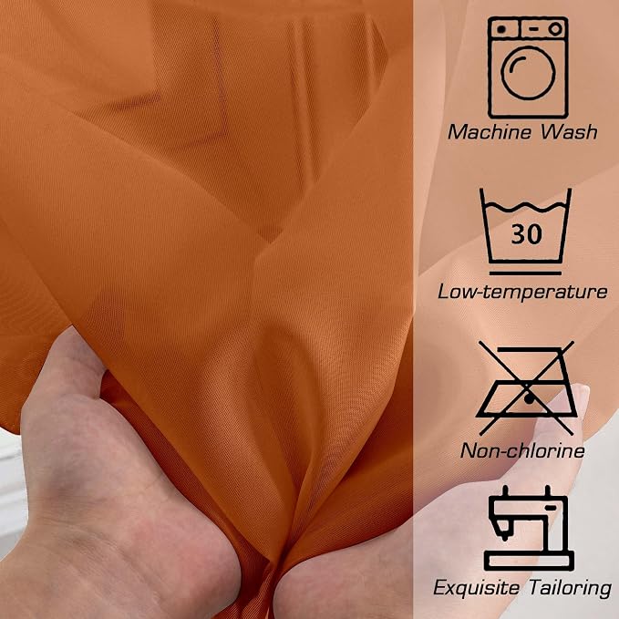 OWENIE Sheer Orange Curtains, Sheer Curtains 78 inch Length 2 Panels Set - Image 7