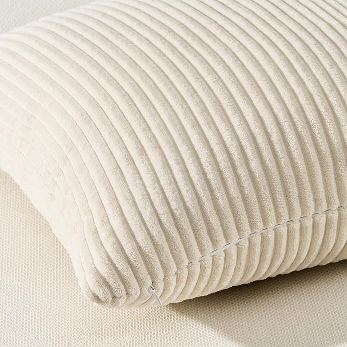 Topfinel Decorative Beige Throw Pillow Covers Cushion Cases, Natural Home Decor - Image 3