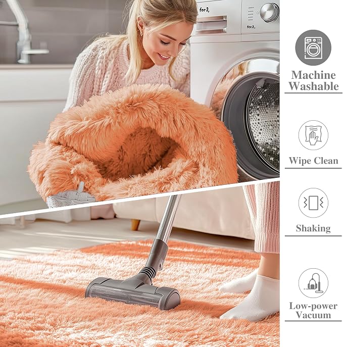 OLANLY 2x3 Machine Washable Small Bedside Rug, Soft Fluffy Shaggy Entryway - Image 2