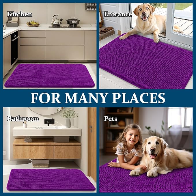 OLANLY Dog Door Mat for Muddy Paws 59x32, Absorbs Moisture and Dirt, Absorbent - Image 8