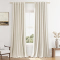 Guken 100% Blackout Linen Curtains 100 Inch Length 2 Panels Set by Guken