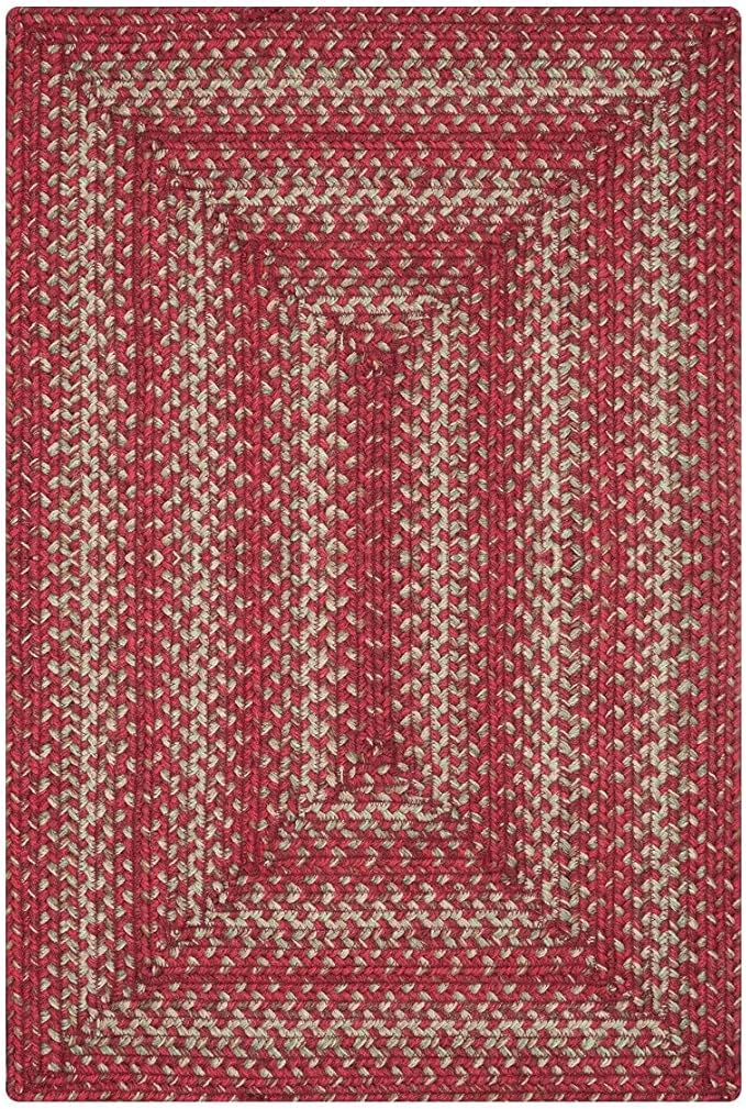 Homespice Apple Pie Jute Red 6x9' Braided Rug for Living Room, Bedroom Rug and Dining Room. Pet Friendly. Decor Styles- Farmhouse Rug, Rustic, Vintage, Cottage, Primitive, Country, Boho Rug