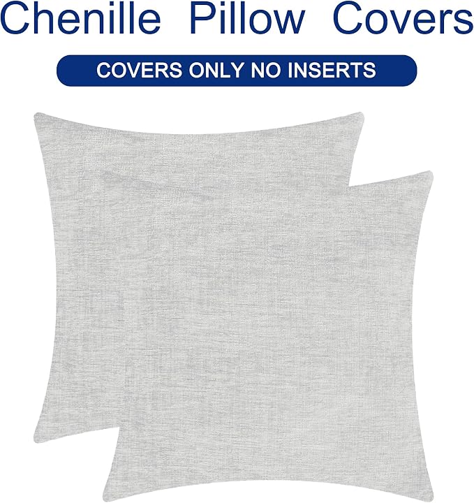 CaliTime Throw Pillow Covers Decorative 16 X 16 Inches Pack of 2 Cozy Chenille - Image 6