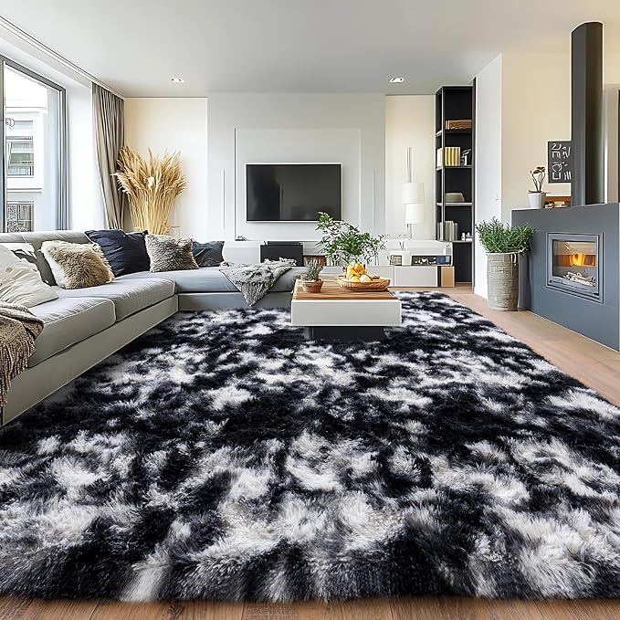 Pionblank 8x10 Rug for Living Room, Fuzzy Plush Large Area Rug, Fluffy Modern by PIONBLANK