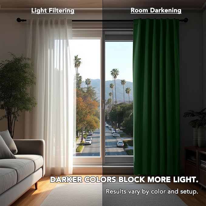Deconovo Blackout Curtains, Thermal Insulated, W42 x L54 2 Panels, Back Tab - Image 3