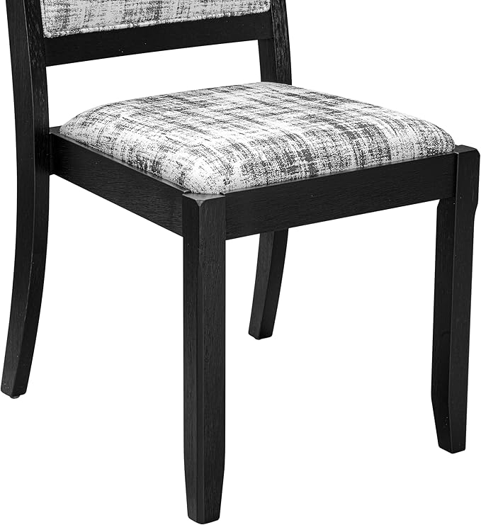 X12X2-0C6-30 14-pc Dining Table Set a Rectangular Kitchen Table with a coffee Table and 12 Wire Brushed Black Polyester Stackable Chair, 39x120 Inch, Wire Brushed Black