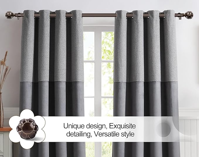 KAMANINA Curtain Rods for Windows 66 to 120 Inch, 7/8 Inch Antique Bronze Heavy - Image 4