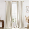 Guken 100% Blackout Linen Curtains 102 Inch Length 2 Panels Set by Guken