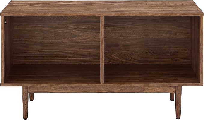Crosley Furniture Liam Medium Vinyl Record Storage TV Stand and Entertainment Center, Media Console, Walnut