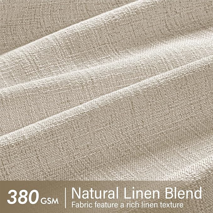 MIULEE Pinch Pleated Thick Linen Curtains 108 Inches Long 2 Panels - Image 4