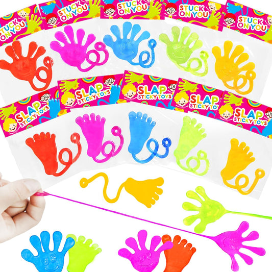 Bulk Toys Gifts for Kids Prizes (60 PCS), Halloween Large Sticky Hands & Feet Party Favors Supplies for Toddlers, Classroom Birthday Pinata Goodie Bag Stuffer Fillers Non Candy Treats for Boys Girls