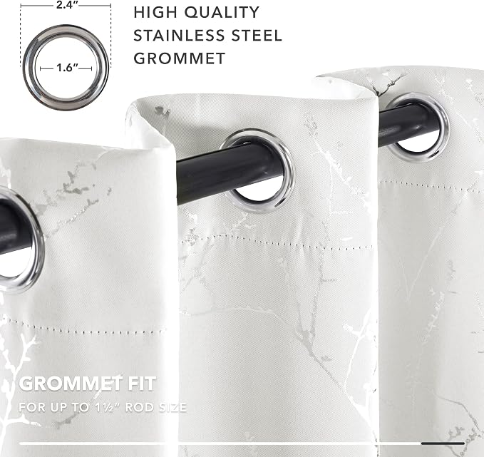 Deconovo White Curtains 72 Inches Long, Room Darkening Curtain, Thermal - Image 9