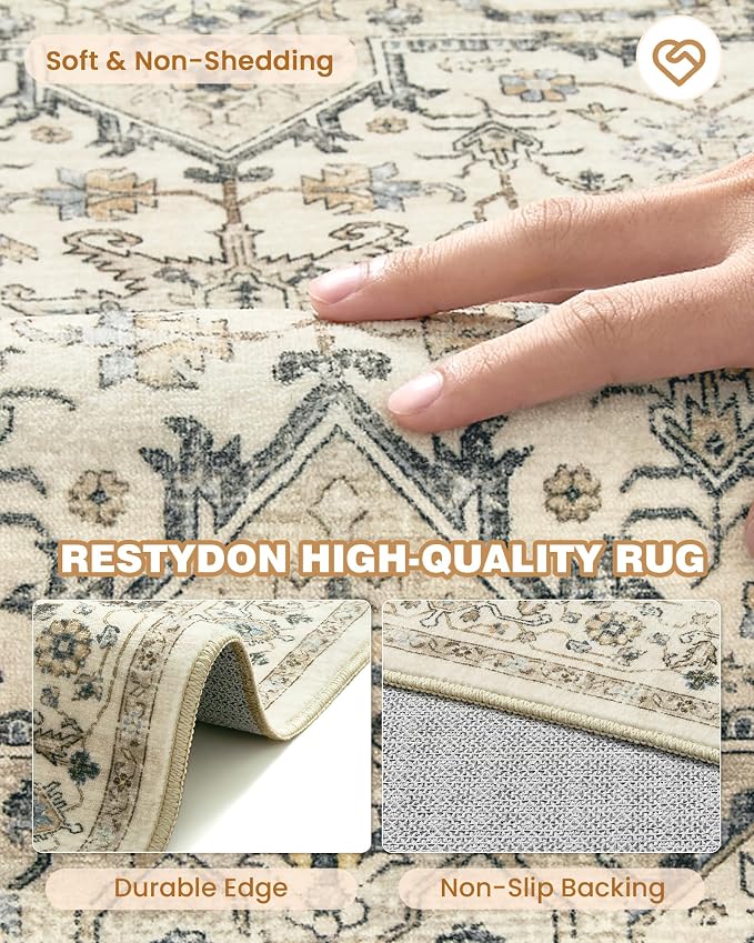 Runner Rug 2x8 Runners for Hallways Non Slip Washable, Vintage Hallway Runner - Image 7