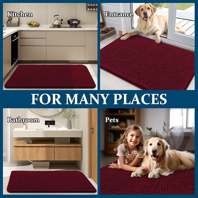 OLANLY Dog Door Mat for Muddy Paws 50x30, Absorbs Moisture and Dirt, Absorbent - Image 8
