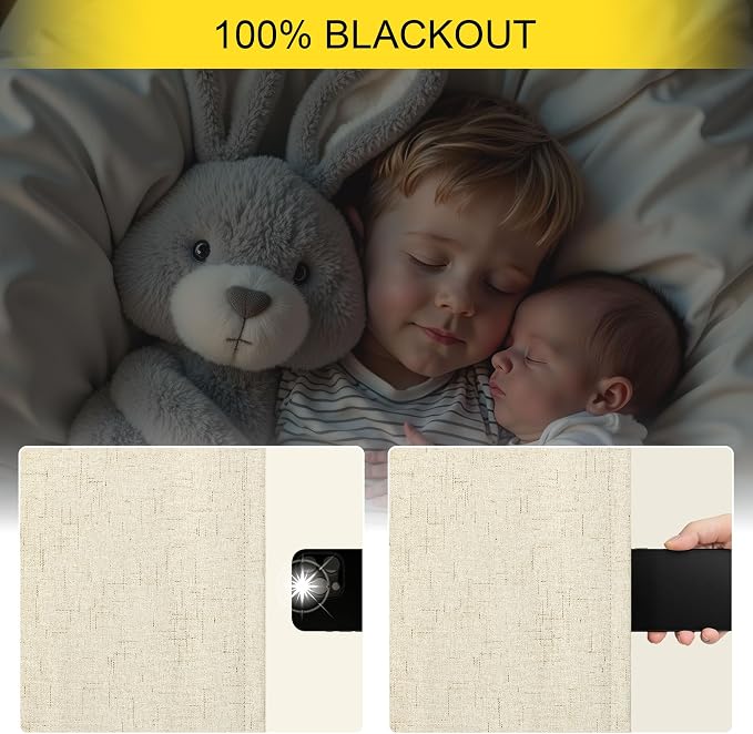 Black Out Burlap Curtains 63 Inch Long Faux Linen Farmhouse Bedroom Blackout - Image 4