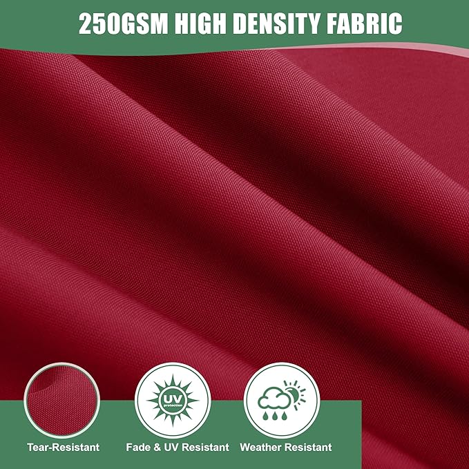 Chaise Lounge Cushions Outdoor Set of 2 - Waterproof and Fade Resistant Sun Lounger Replacement Cushions - Patio Lounger Pads with Removable Cover for Pool, Deck, Lawn, 80 x 26 x 3 Inch, Red