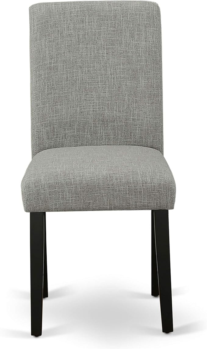East West Furniture X697AB106-6 6 Piece Dinette Set Contains a Rectangle Dining Table with X-Legs and 4 Shitake Linen Fabric Parson Chairs with a Bench, 40x72 Inch, Multi-Color