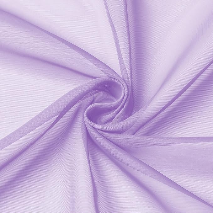 Aiyufeng Light Purple Sheer Curtain Panels Pair Sold 45 Inch Length, Light - Image 5