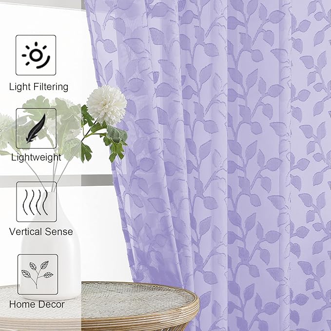 Chyhomenyc Light Purple Sheer Valances - Image 7