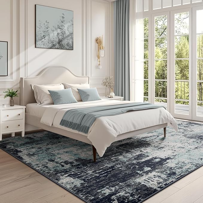 Washable Area Rugs 8'x10' Non-Slip Modern Abstract Soft - Image 5