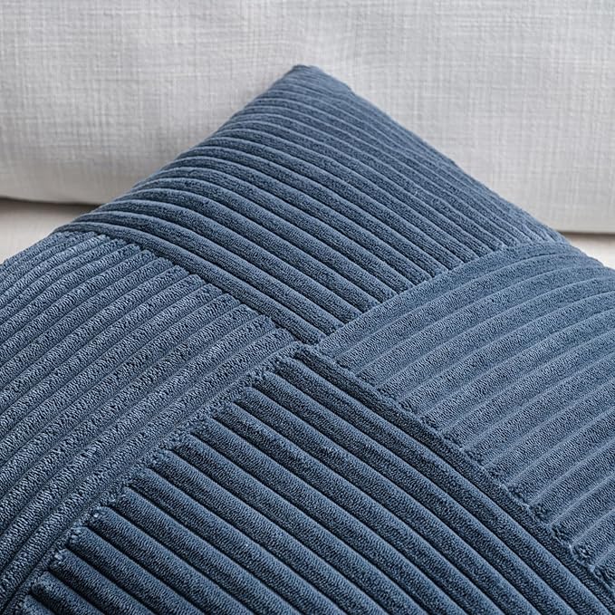 Fancy Homi 2 Packs Dusty Blue Lumbar Decorative Throw Pillow Covers 20x28 Inch - Image 3