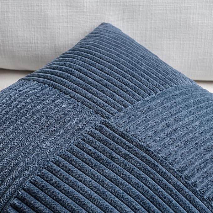 Fancy Homi 2 Packs Dusty Blue Samll Decorative Throw Pillow Covers 12x12 Inch - Image 3